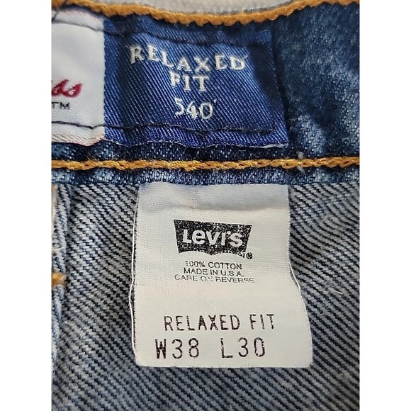 Vintage Levis 540 Mens 36x30 Jeans Relaxed High Rise Medium Blue USA 90s EUC - Picture 13 of 16